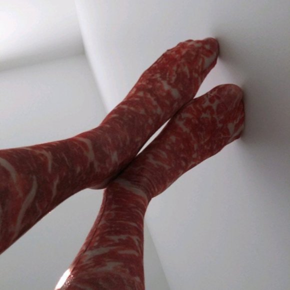 Steak looking socks Steak Socks - Picture 2 of 2